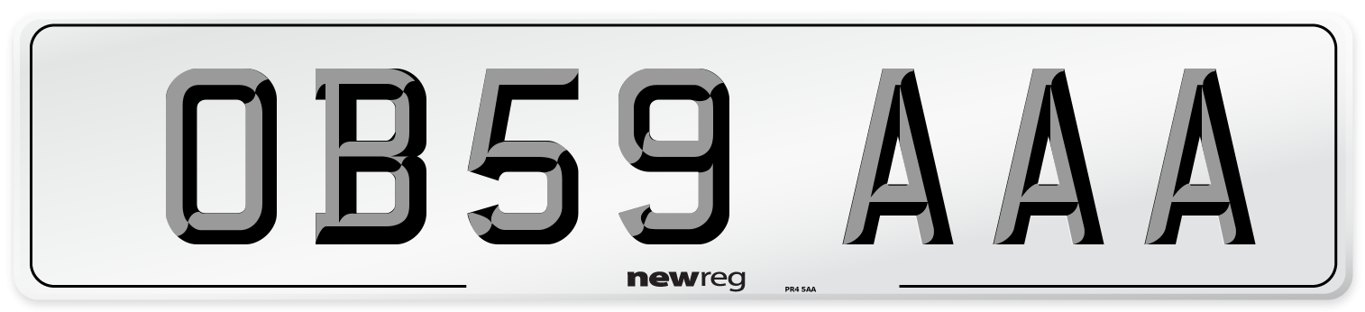 OB59 AAA Number Plate from New Reg